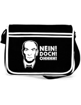 Shirtstreet24, NEIN! DOCH! OHHHH! Retro Messenger Bag Kuriertasche Umhängetasche