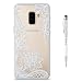 Produktbild Grandoin Galaxy A8 2018 Hülle, 2 in 1 Ultra Dünne Schale Luxus Ultra Dünn Weich TPU Bumper Case Silikon Schutzhülle Handy Tasche für Samsung Galaxy A8 2018 (weißer Lotus)
