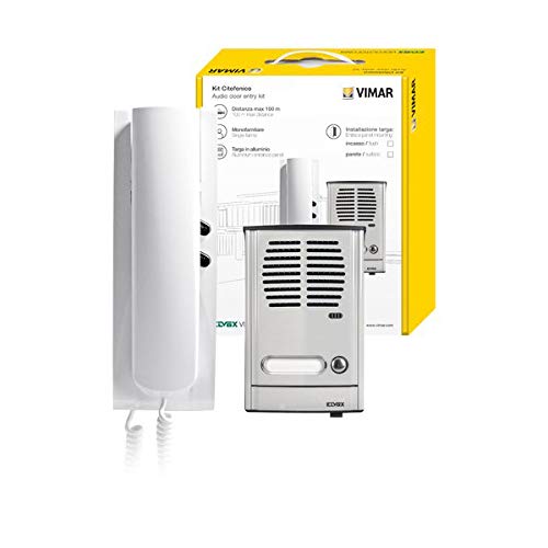 885g kit portier pour installation 1 usager avec connexion 4+1 conducteurs; comprenant: platine en saillie avec 1 bouton