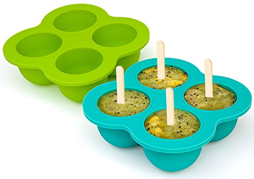 divata FRIERies, 2er Set – Gefrierform, Eiswürfelform mit Deckel zum Einfrieren und Aufbewahren von Babynahrung – frozen Smoothies, Eis, Muttermilch, Babybrei einfrieren – ideal für wiederverwendbare Quetschbeutel. BPA frei - 4