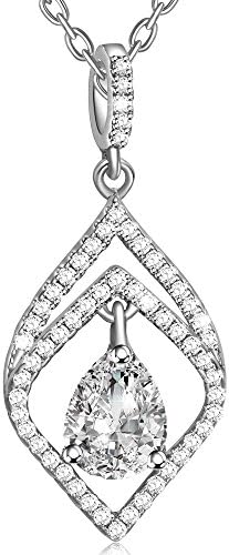 Dawanza-Mother's Day Gifts Necklace for Women-Teardrop Pendants White Cubic Zirconia-Fashionable Jewelry
