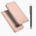 Produktbild Samsung Galaxy S8 Plus PU Leder hülle Case Moonmin® Bookstyle Klapphülle Wallet Tasche Flip Tasche mit Kartenfach und Ständer Anti-Rutsch Stoßfest hülle + StylusStift für Samsung Galaxy S8 Plus 2017 (Rose golden)