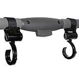 XiRRiX Stroller Hooks Kinderwagenhaken Taschenhalter für Kinderwagen/Buggy – Kinderwagen Zubehör – 2 Stück Haken – schwarz - 2
