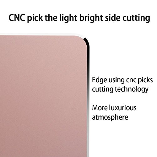 niceEshop(TM) 220x180mm Rechteck Gaming Aluminium Metall Mauspad mit Wasserdichte Anti Rutsch Gummi Basis und Mattiert Oberfläche Mauspad für Apple MackBook, Rosegold - 4