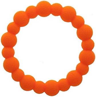 Brilliant Silicone Teething Ring and Jewellery - Helps with Teething Pain, soothes Gums, Suitable from Birth - Dishwasher and steriliser Safe, NO Lead, NO Latex NO PVC OR BPA #1 Teether (Orange)
