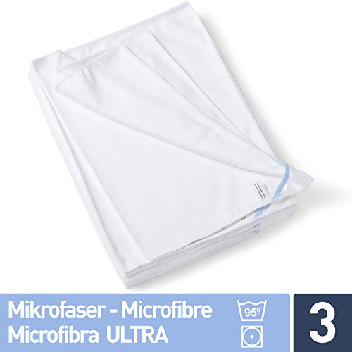 culiclean Panno/Panni in Microfibra 50 x 70 cm, Lavabile, Assorbente - per casa, Cucina, Hobby, Barca, Auto, Gastronomia, Top qualità * PROMOZIONE * (3 Panni 50x70cm, Bianco)