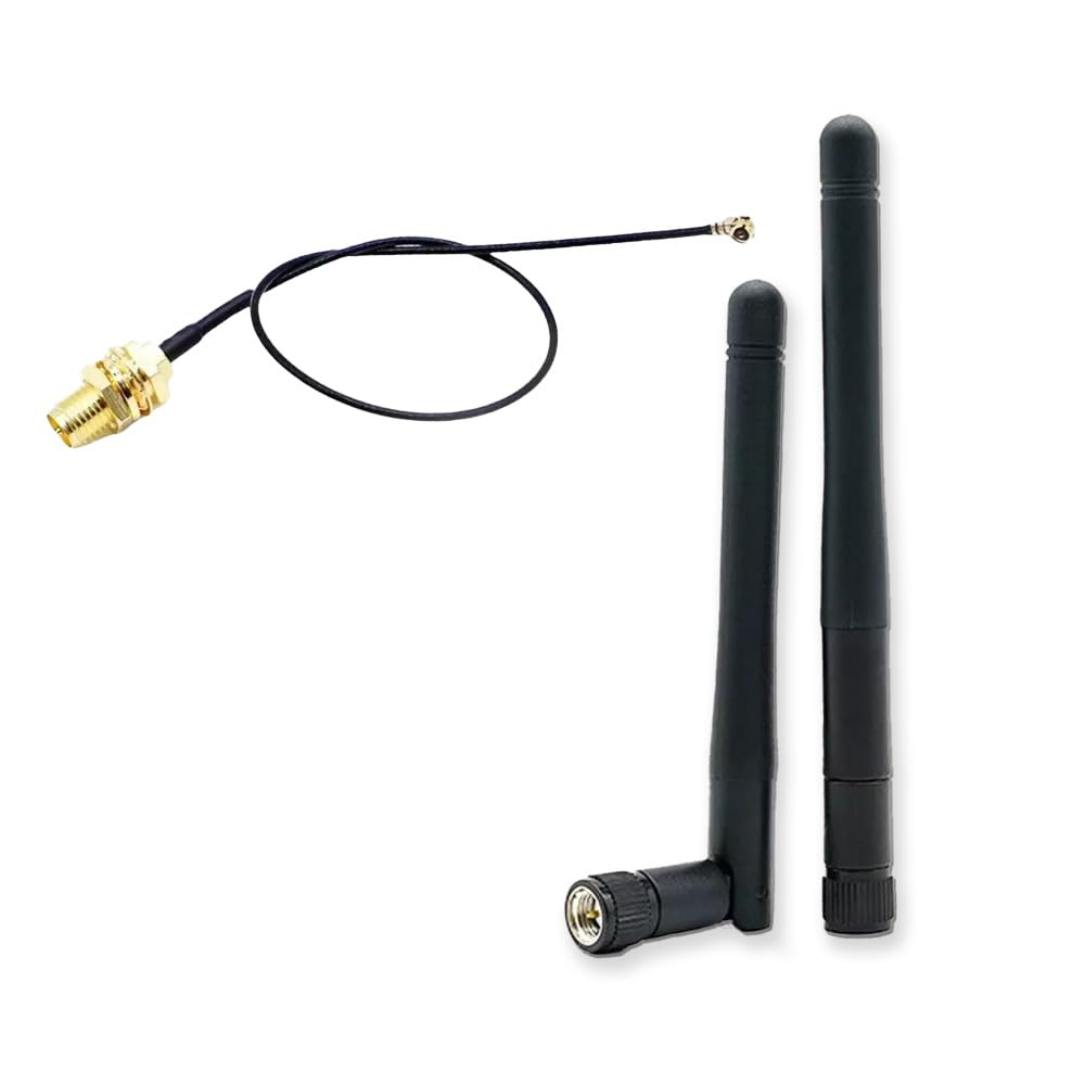 EZPHYSIKX Antenna Female U.FL (UMCC) IPEX to SMA Extension Low Loss coaxial Cable for Radio, WiFi, Extenders. (Cable+Antenna)