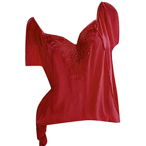 Wtouch Femme Hauts,2019 ÉTé Femme Col V ÉPaules Manches Courtes Tee Shirt Haut Imprimé Feuilles De Bambou Taille Loose Respirant Chemisier En Coton Pas Cher Envoyer Un Cadeau à Une Amie Casual T-Shirt