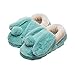 Cute Cartoon Rabbit Plush Slippers Winter Warm Indoor Slippers for Women,GREEN