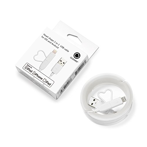 [Apple MFI Zertifiziert] GGMM 2in1 USB Lightning & Micro USB Kabel Verbindungskabel von Micro USB und Lightning Anschluss auf USB, 1M Apple Lightning Ladekabel für iPhone, iPad & iPod Rot, Android Geräte, Power Bank usw. (Weiß) - 9
