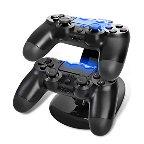 Preisvergleich Produktbild 99native PS4 Controller Ladestation, Ladegerät Charger, Doppeltes Schnellladegerät mit LED-Anzeige für PS 4 Wireless Controller Gamepad (Schwarz)