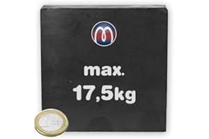 Magnosphere Ferrite Block Rectangular Magnet 100mm x 100mm x 25mm - Holds 17.5kg - Black