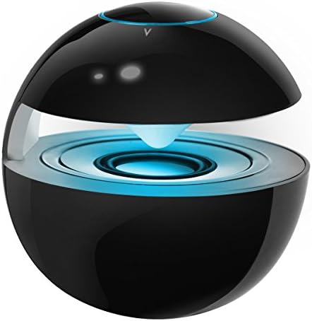 Mini Bluetooth Speakers Wireless Round Sound Box Musicbox with Touch Button and LED Lights Color Change,Built-in Microphone and Support TF Card Play with Phones PC for Boy Girl Gift-Black
