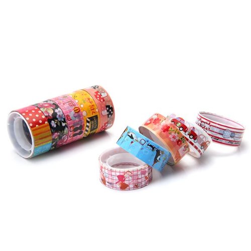 CARCHET® 10x Klebeband Bunt Dekoration 14mm Mehrfarbig untoxisch Nagelneu - 2