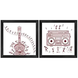 Indigifts Wall Decor for Living Room Music Lover Artistic Design Digital Print Poster Frames 10