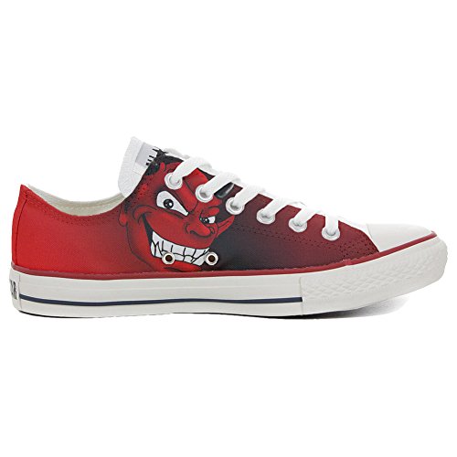 mys Converse Original, Customized With Printed Italian Style (Handmade Shoes) Slim Diavolo Rossonero