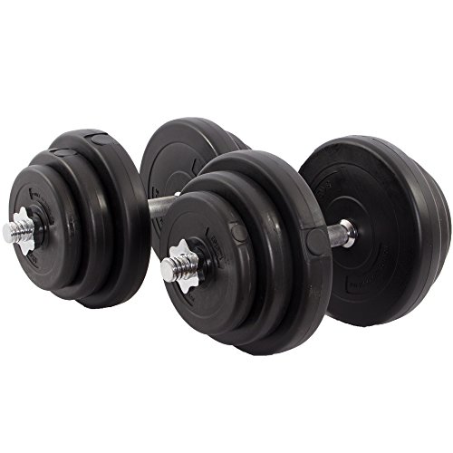 Kurzhantel Set 2er (Paar) 20 kg / 30 kg / 40 kg Hantelset gerändelte Chrom-Stangen mit Sternverschlüssen mit Kunststoffüberzug