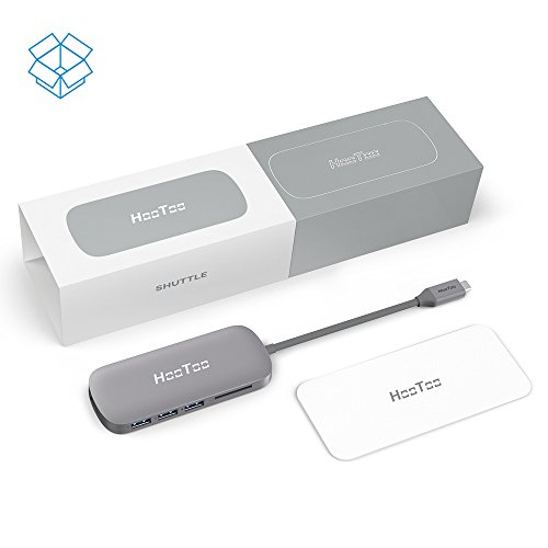 HooToo USB-C Hub Type-C Hub mit drei USB 3.0 Anschlüssen, HDMI, SD-Kartenleser (Stromversorgung für type-c Aufladung, Plug und Play, Aluminiumlegierung) für 2016 Macbook und Chromebook Pixel, Space Grau - 7