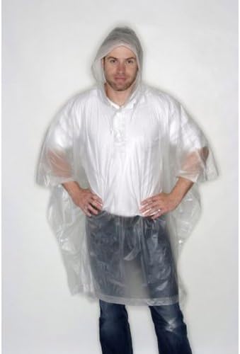 SplashmacsUnisex Adults Plastic Waterproof Rain Poncho Jacket One Size (Clear)