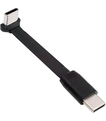 Cavo USB C Piatto 40Gbps 240W | QUARKZMAN | Tipo C Maschio-Maschio Con Piegatura Laterale, 13,6 Cm, Per Ricarica Rapida E Trasferimento Dati - 3