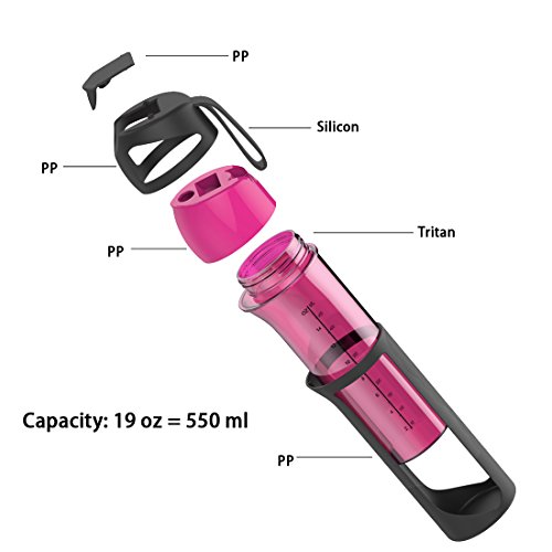 AVOIN colorlife 550ml bruchsichere und kratzfeste Sport-Wasserflasche mit auslaufsicherem Deckel – BPA Frei, ungiftig & umweltfreundlich - 4