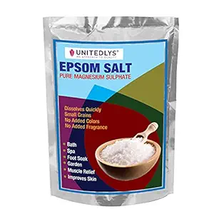 Unitedly's Epsom Salt (Magnesium Sulphate) For Plant Growth and Plant Nutrient | Muscle Relief, Relives Aches and Pain, 800g