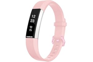 FunBand Bracelet pour Fitbit Alta HR et Fitbit Alta, Bande en Silicone Souple Sangle de Remplacement Reglables Sport Accessorie pour Montre Connectée Fitbit Alta HR et Fitbit Alta (1-Pack Blushpink)