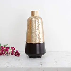 Home Centre Metal Dual-Tone Vase (Standard, Multicolour)