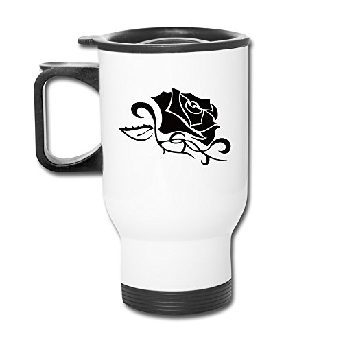Household Cool Dark Rose Classic Black And White Travel Mug