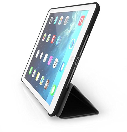 Khomo iPad Pro 12.9″ Hülle Schwarzes Kunstleder Gehäuse mit doppelten Schutz ultra dünn und leicht, Smart Cover – Dual Leather Black - 3