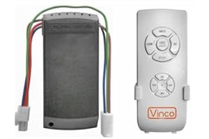 Kit Telecomando Universale Vinco per Ventilatori a Soffitto, 3 Velocità delle Pale, ON/OFF Luce Compatibile con Ventilatori di Altre Marche, Istruzioni in Italiano, Facile da Installare, Plug and Play