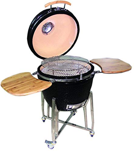 Keramikgrill Grillegg Kamadogrill, Kamado BBQ 55 cm Ø de Luxe, schwarz 22 "