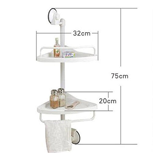 Küche Mit Doppel-Mode zu Hause Starken Saugnapf Doppel Dreieck Wand Badezimmer Regal , Weiß , 2 Layer - 2