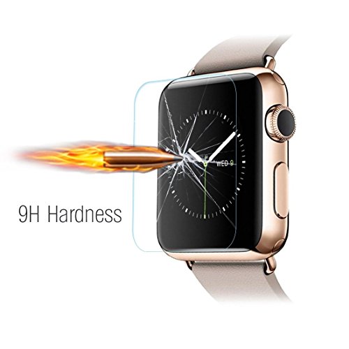 [2 Stück] Apple Watch 38mm Schutzfolie, EUGO Panzerglas Folie Unterstützt 3D Touch Displayschutzfolie für Apple Watch 38mm – Transparent - 4
