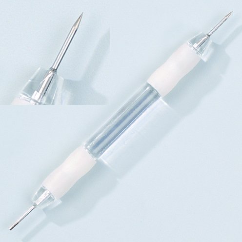 Quilling Stift soft, Gummigriff weiß/lila, 14cm