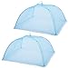 Produktbild eBoot 2 Stück 17 mal 17 Zoll Popup Groß Mesh- Schirm Essen Abdeckung Zelt Zusammenklappbare Outdoor Nahrungsmittelabdeckung Trennen von Fligen, Wanzen, Moskitos ( Blau)