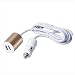 Produktbild MIAO Auto-Ladegerät - Mini-Aluminium-Legierung Dual-USB-Telefon-Ladegerät mit Kabel (1.2V-2.4V), geeignet für Mobile / Tablet / Auto Mp3 / elektronische Hund / Navigator / Recorder fahren