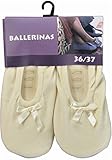  Damen Ballerinas mit echter Rindsledersohle als Hausschuh oder für leichten Sport Farbe Wollweiß Größe 38/39