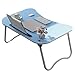 Produktbild KF Kleines Bett Tisch Laptop Schreibtisch Frühstück Tablett Faule Halter Faltbare Tragbare Multifunktions, 6 Farben, 60x40x28 cm (Farbe : Blau)