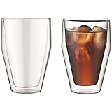 Bodum Titlis - Set de 2 vasos térmicos, 0,35 l, borosilicato, apilable, transparentes