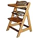 Bebehut New Wooden Highchair with EXTRA LARGE Food Tray Including Padded Cushion