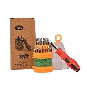 HUSB  Precision 31 in 1 Repairing Interchangeable Precise Screwdriver Tool Set Kit with Magnetic Holder for Home and Laptop (Multicolour)