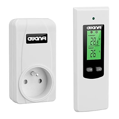 AWANFI Prise Thermostat d’Ambiance Sans Fil avec Télécommande pour Radiateur Electrique et Climatiseur Mobile