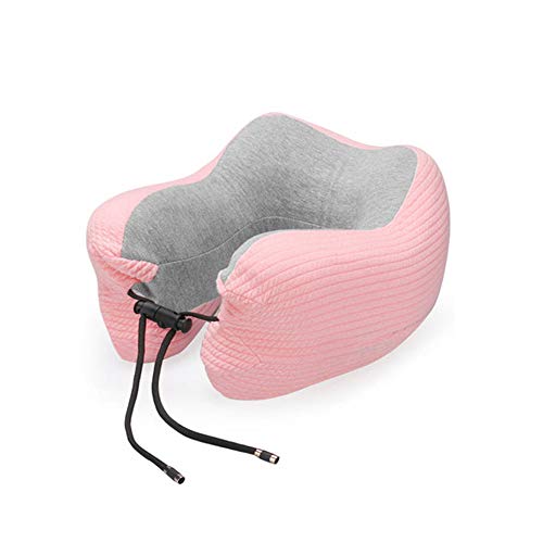 Preisvergleich Produktbild Reisekissen,Nackenkissen Ergonomisches Verstellbares Nackenkissen Soft Slow Rebound Memory Foam U-Förmiges Für Das Büro Zu Hause, Rosa 27X26X15 cm