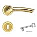 Produktbild Türdrückergarnitur ROMIKA mit BB Schlüsselrosetten, Messing poliert mit PVD Öberfläche-Schutz, Türbeschlag