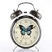 Produktbild QQCC Student Wecker Schlafzimmer Stummschalten Wecker Doppelglocke Klingeln Der Glocke Metall Mode Sweep Farbe Holzmaserung,Blue