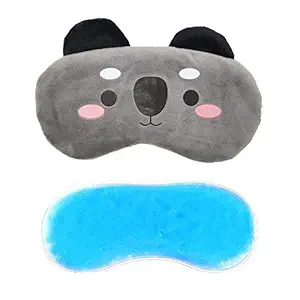 Jenna Cute Gel Fur Sleeping Eye Shade Mask Cover for Insomnia, Meditation, Puffy Eyes and Dark Circles