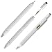 Produktbild ecosway Aluminium Gehäuse Schraubendreher Stift-Werkzeug, Multitool Mini 6 Combo Eingabestift Stift mit Stylus, flach und Phillips-Schraubendreher Bit, Bubble Level, und 10,2 cm Lineal, für alle Smartphones & Tablets