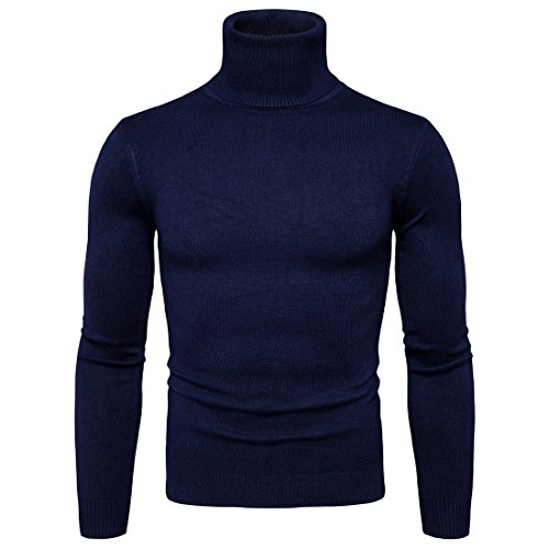CELANDA Herren Strickpullover Stehkragen Turtleneck Sweater Slim Fit Rollkragen Pullover Warme Strickpullover