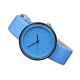 Coolster Unisex Einfache Zahl Uhren Bequeme Segeltuch-Gürtel Armbanduhr Armband (Blau)